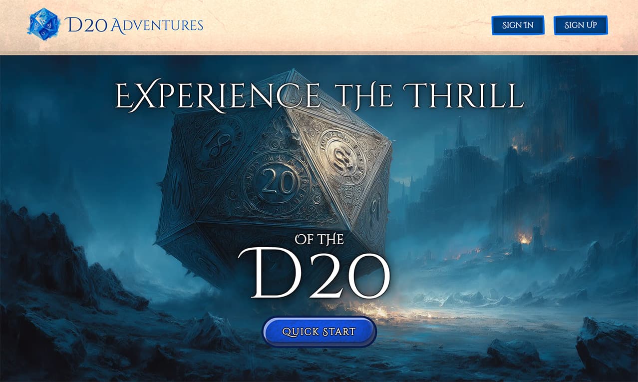 D20 Adventures Online RPG Platform